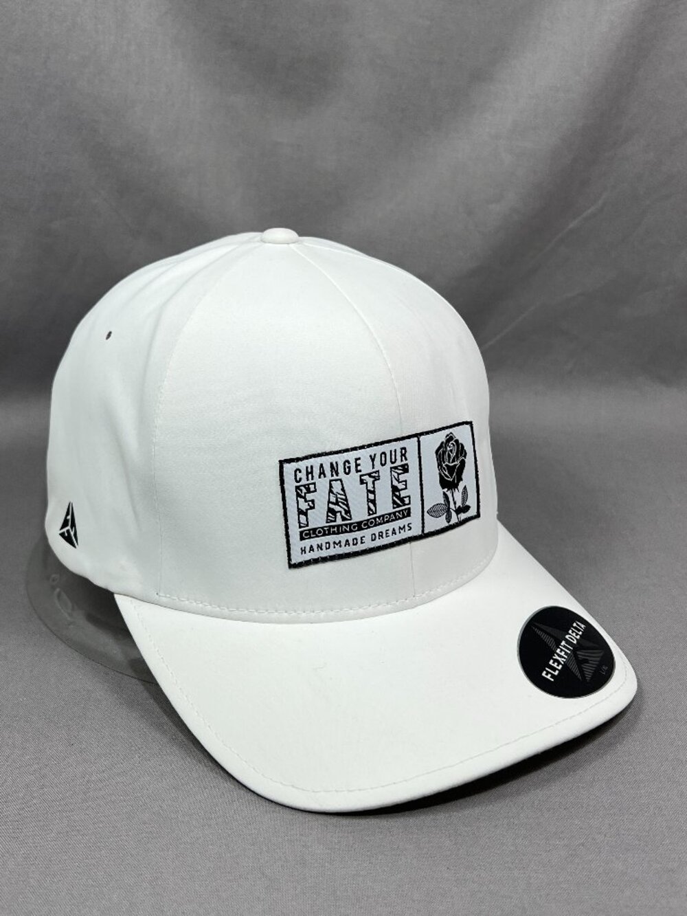 Change Your Fate Clothing Co Delta Flex Fit L/XL Hat White Performance Golf Mens - Picture 6 of 15